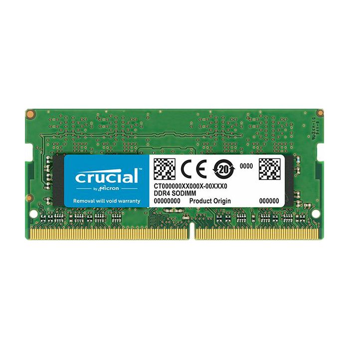 Crucial 8GB DDR4-2400 SODIMM PC4-19200 CL17, 1.2V Single Ranked