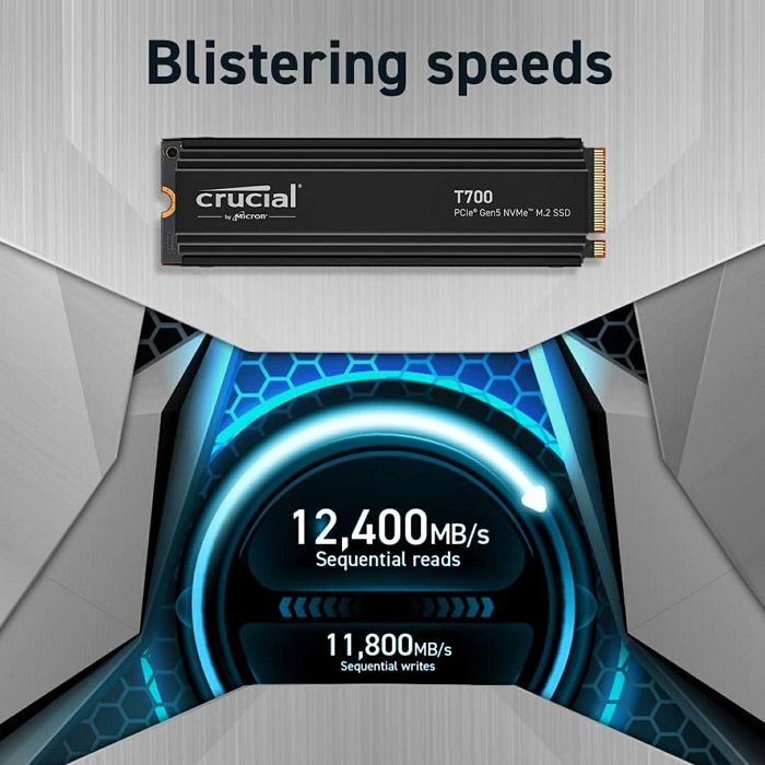 Crucial T700 4TB PCIe Gen5 NVMe M.2 SSD with cooling