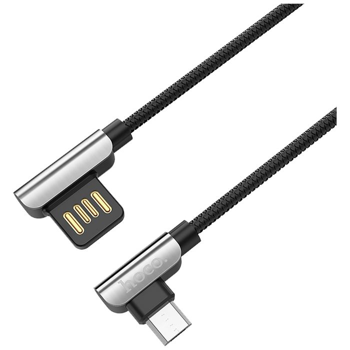 hoco. USB kabel za smartphone, micro USB, 1.2 met., 2.4 A, crna - U42 Exquisite steel, Micro USB, BK