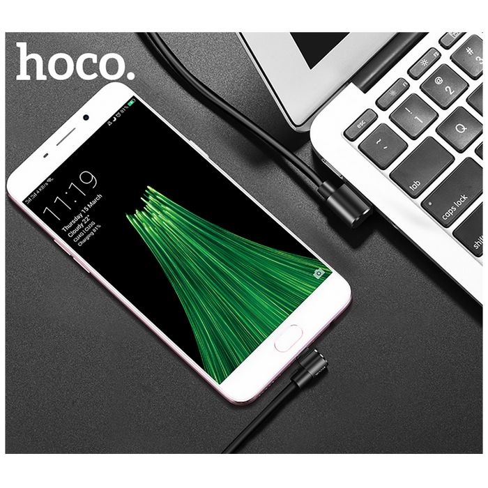 hoco. USB kabel za smartphone, micro USB, kutni 90°, 1.2 met,crna - U37 Long Roam, Micro USB , BK