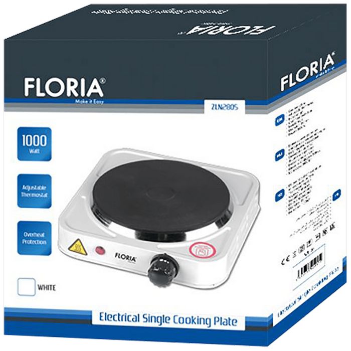 Floria Električno kuhalo, 1 ploča - 15 cm, 1000 W, bijela - ZLN2805 WH