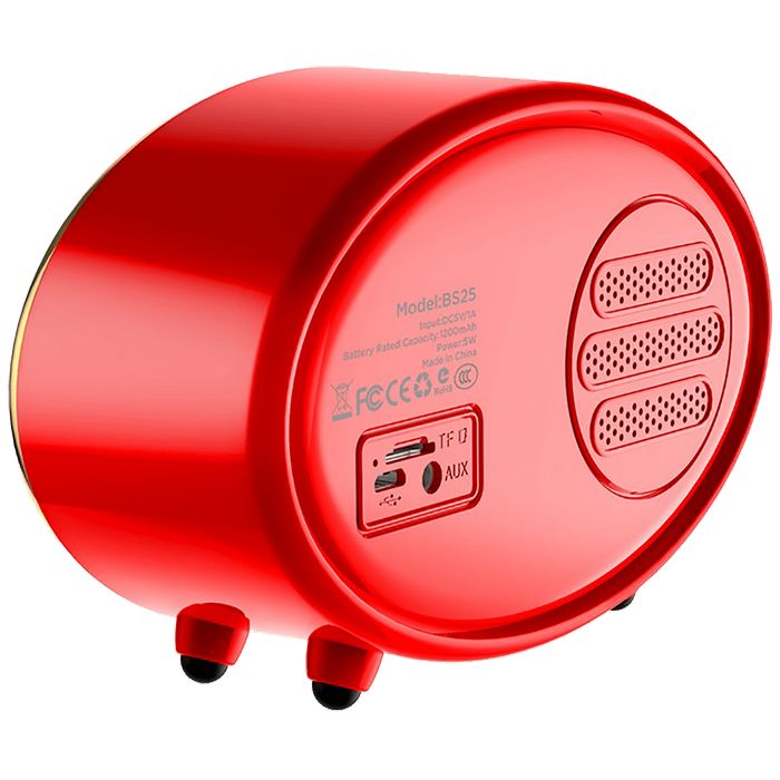 hoco. Zvučnik bežični, Bluetooth,retro, 1200 mAh, 5 h, 5 W, crvena - BS25 Time, Bluetooth, retro, red