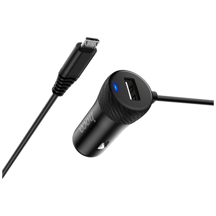 hoco. Auto punjač sa micro USB kabelom, 1 x USB,  2.4 A max. - Z21A Ascender single USB 