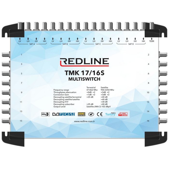 REDLINE Multišalter 4 satelita na 16 utičnica - TMK 17/16S