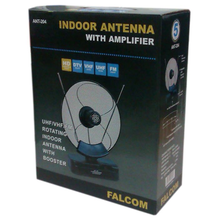 Falcom Antena sobna sa pojačalom, UHF/VHF, crna - ANT-204