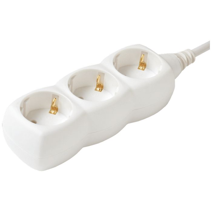 home Produžni kabel, 3 utičnica, 1.5mm², 3 met, bijeli - NV 3-3/WH/1,5