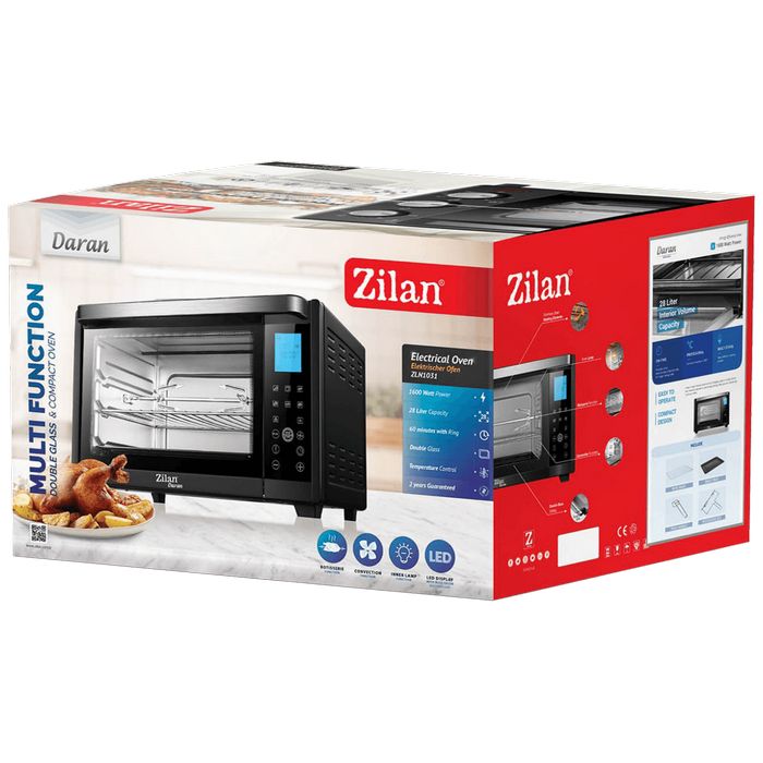 Zilan Mini pećnica sa grillom, zapremina 28 l, 1600 W, crna - ZLN1031