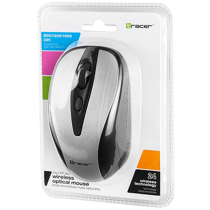 Tracer Miš bežični, 1600 dpi, 2.4 GHz, USB nano, Plug&Play - MOUSE JOY II RF NANO USB Silver