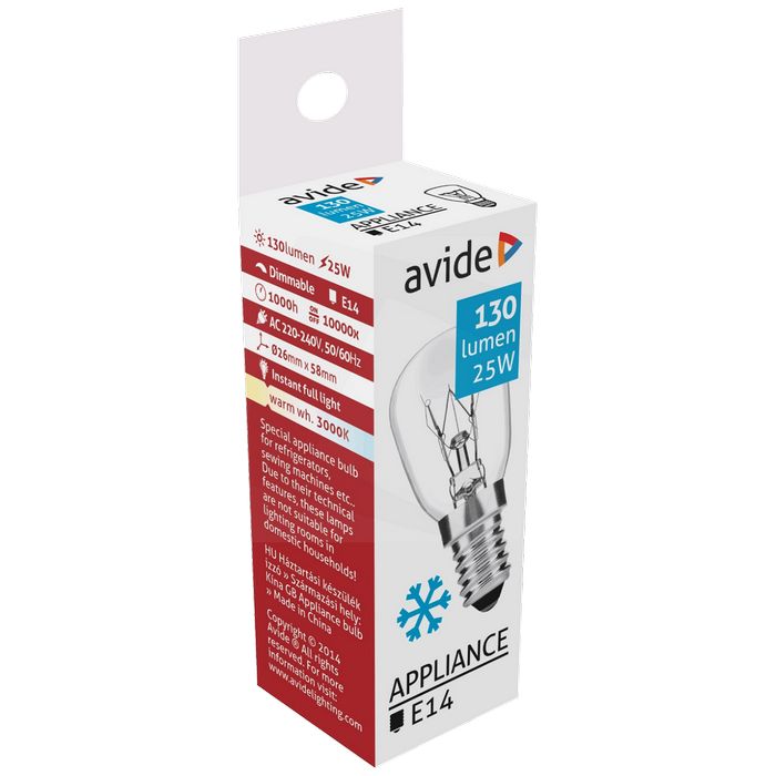 Avide Žarulja za hladnjak, LED 25W, E14, 3000K, IP20 - Cooling Bulb 25W E14