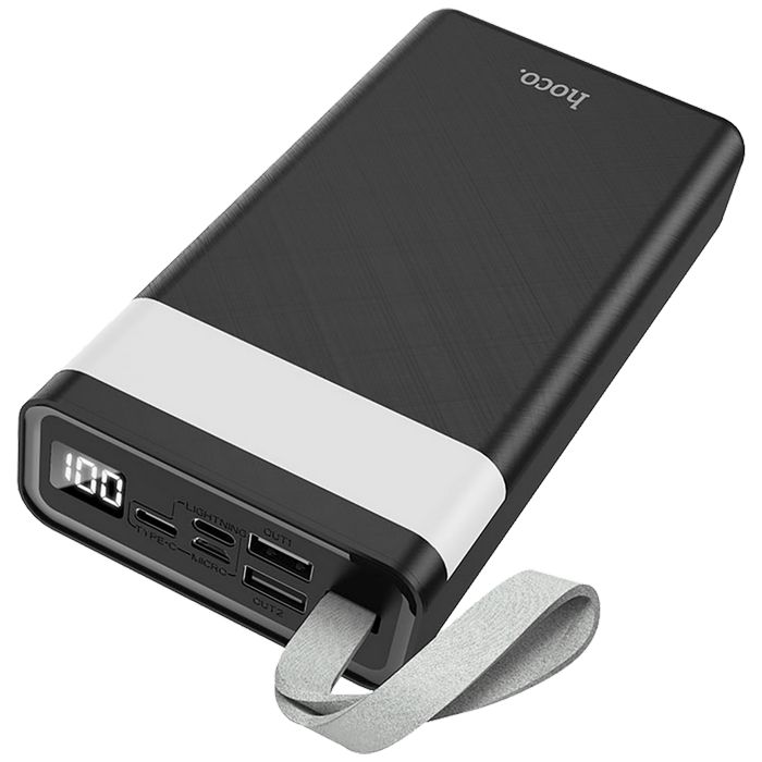 hoco. Punjač prijenosni sa lampom, Hoco j73, 30000mAh, 2A / 2A - J73 Powerful, Black