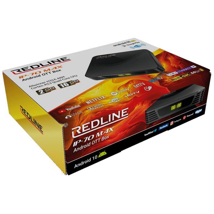 REDLINE Prijemnik IPTV@Android, 4K, 2 / 16 GB, USB, WiFi - IP-70 Max