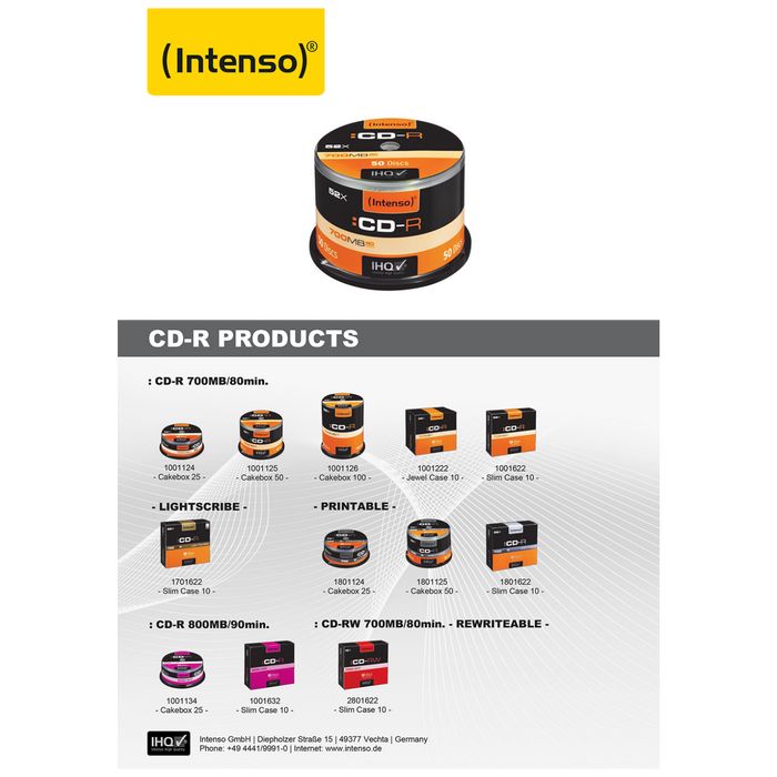 (Intenso) CD-R 700MB (80 min.) pak. 25 komada Cake Box - CD-R700MB/25Cake