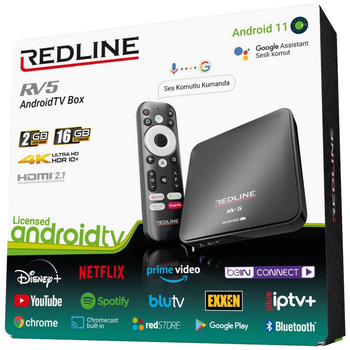 REDLINE Prijemnik IPTV@Android, 4K, 2 / 16 GB, WiFi, Bluetooth, LAN - RV5