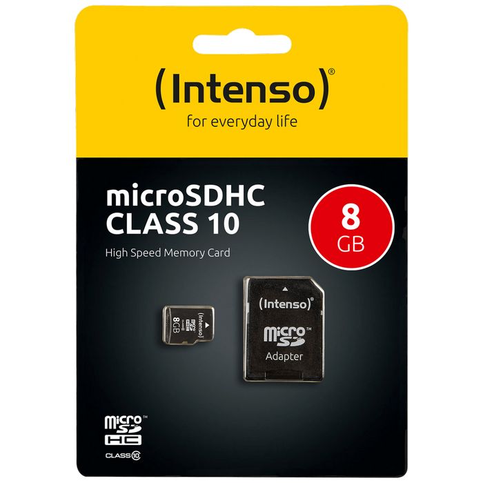 (Intenso) Micro SD Kartica 8GB Class 10 (SDHC & SDXC) sa adapterom - SDHCmicro+ad-8GB/Class10