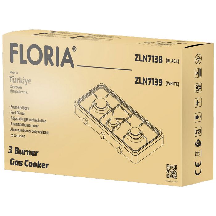 Floria Plinski rešo sa 3 plamenika, bijela - ZLN7139
