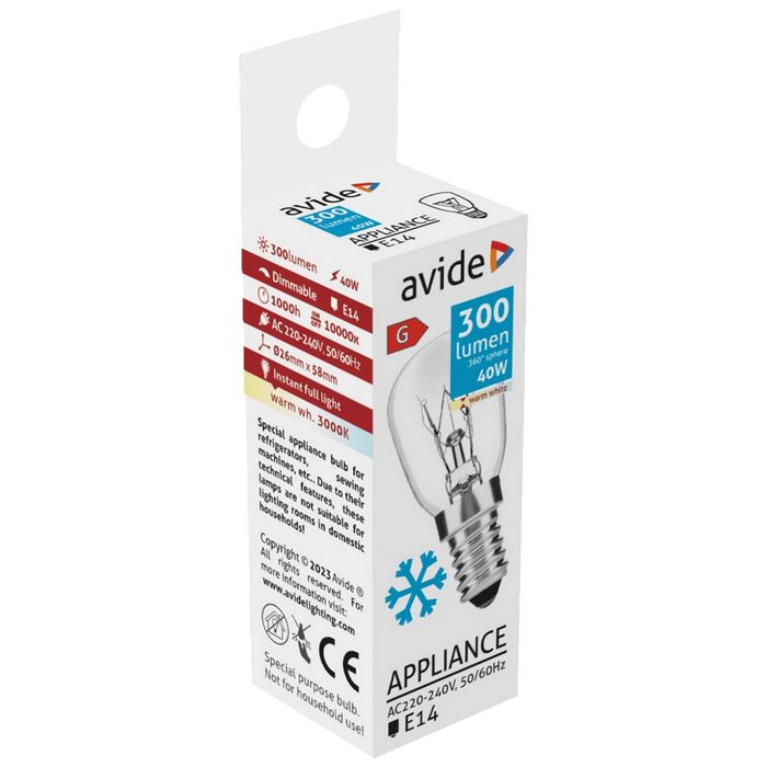 Avide Žarulja za hladnjak, LED 40W, E14, 3000K - Cooling Bulb 40W E14