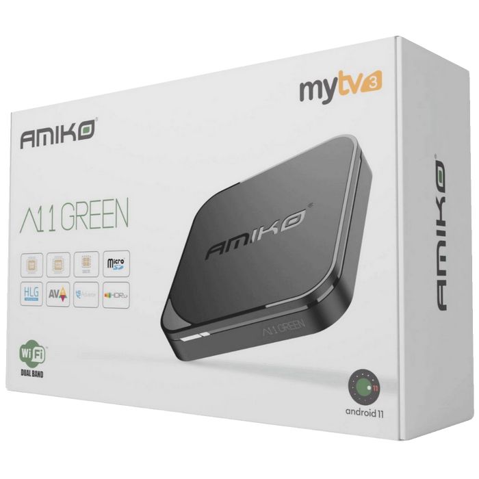 Amiko Prijemnik IPTV, Android OS , 2/16GB, 4K, WiFi, Bluetooth - A11 GREEN