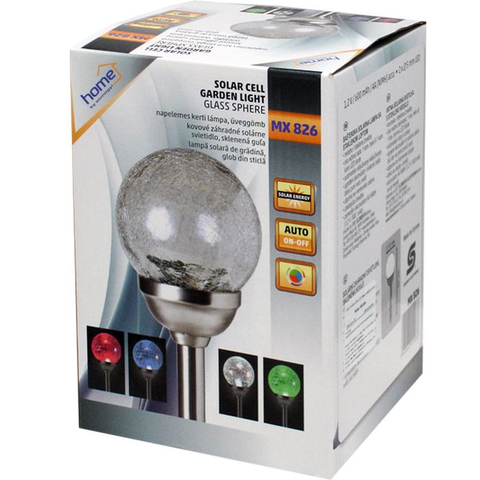 home Solarna vrtna LED lampa, staklena sfera, 600 mAh - MX 826