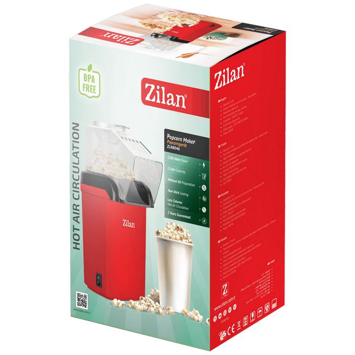 Zilan Aparat za kokice, 1200 W, crvena - ZLN8046 (ZLN8044/RD)