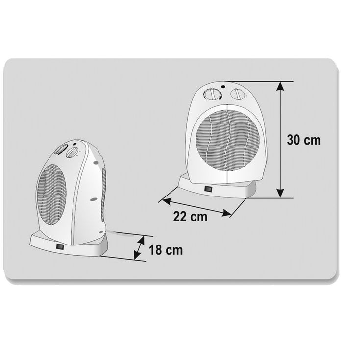 home Grijalica sa ventilatorom, +/- 90°, 2000W - FK 1/O