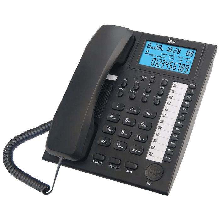 MeanIT Telefon analogni, stolni, LCD zaslon, crni - ST200 Black