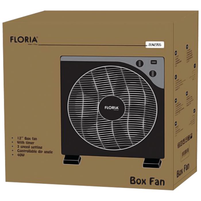 Floria Ventilator, podni, promjer 30 cm, timer, 40 W, crni - ZLN2355