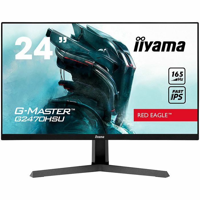 Monitor IIYAMA 24" ETE Fast IPS Gaming, G-Master Red Eagle, FreeSync, 165Hz, 0,8ms, Speakers, USB-HUB, Black Tuner, G2470HSU