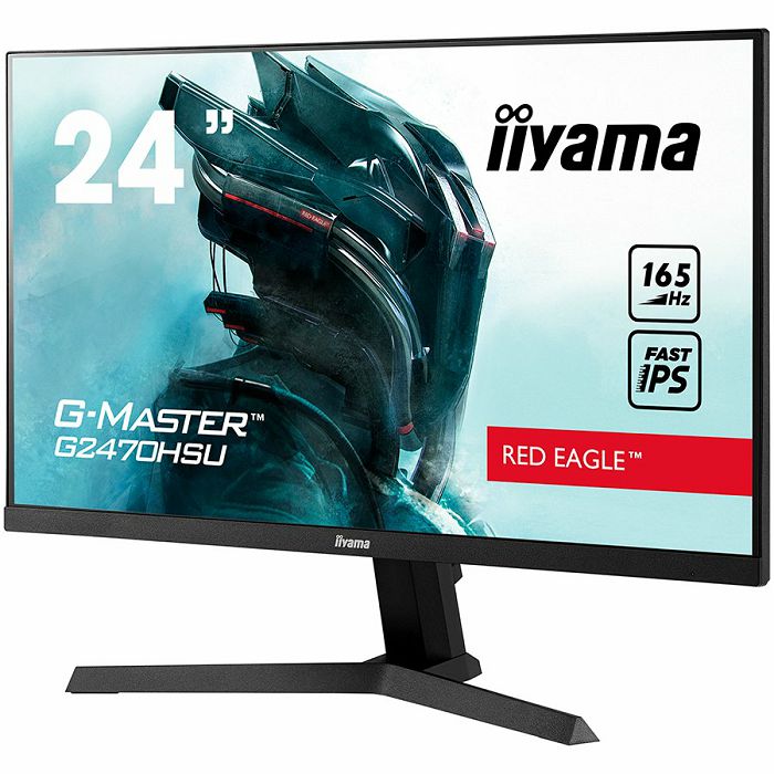 Monitor IIYAMA 24" ETE Fast IPS Gaming, G-Master Red Eagle, FreeSync, 165Hz, 0,8ms, Speakers, USB-HUB, Black Tuner, G2470HSU