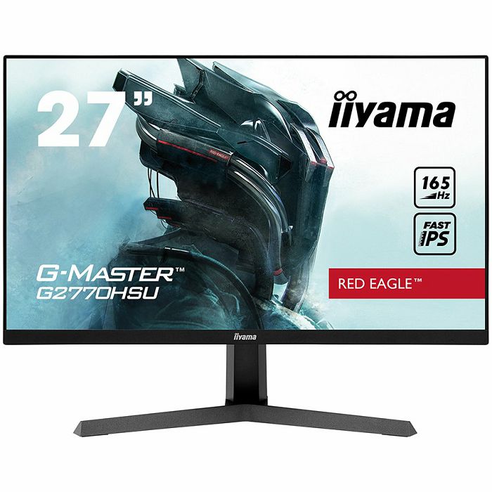 iiyama G-Master G2770HSU-B1 27" Fast (FLC) IPS LCD, 165Hz, 0.8ms, FreeSync™ Premium, Full HD 1920x1080, 250 cd/m² Brightness, 1 x HDMI