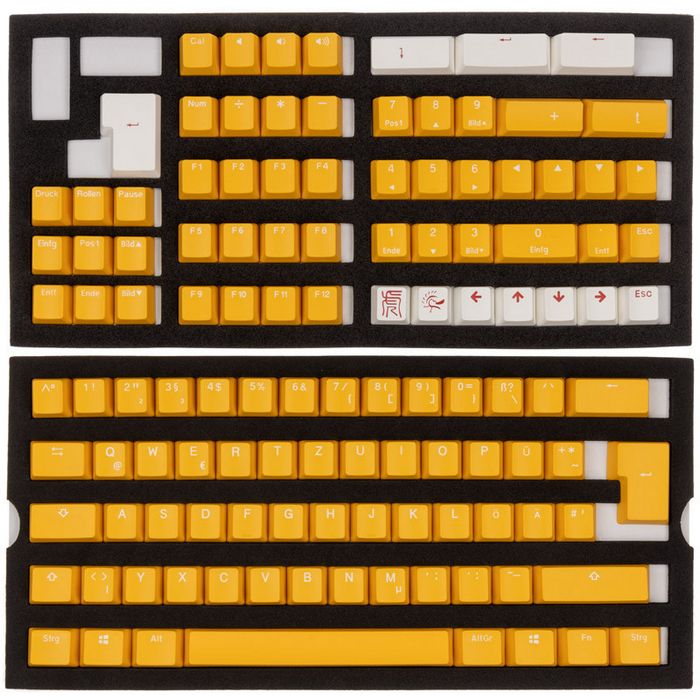 Ducky PBT Double-Shot Keycap Set Yellow - DE Layout DKSA109-DEPDYDYYWO1