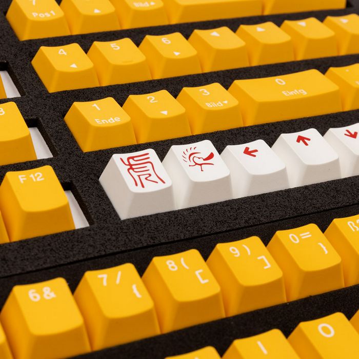 Ducky PBT Double-Shot Keycap Set Yellow - DE Layout DKSA109-DEPDYDYYWO1