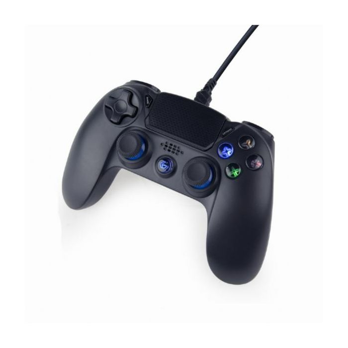 Gembird Wired vibration game controller for PlayStation 4 or PC, black