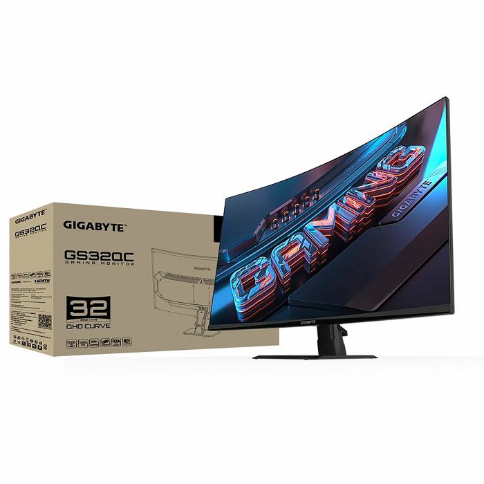 GIGABYTE GS32QC 31.5'' Gaming QHD curved monitor, 2560 x 1440, 1ms, 170Hz, HDR