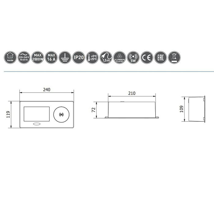 GTV built-in socket AVARO PLUS, white