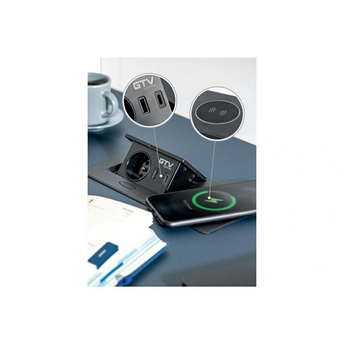 GTV Built-in socket AVARO PLUS, black