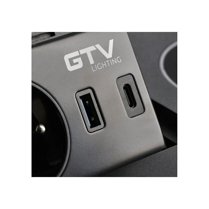 GTV Built-in socket AVARO PLUS, black