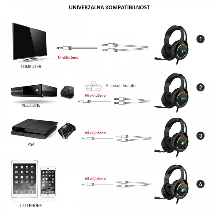 HAVIT Gamenote RGB LED Headset HV-H2232d