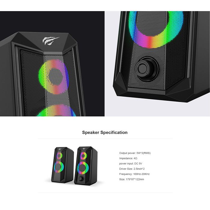 HAVIT Gamenote computer speakers with LED lighting SK202