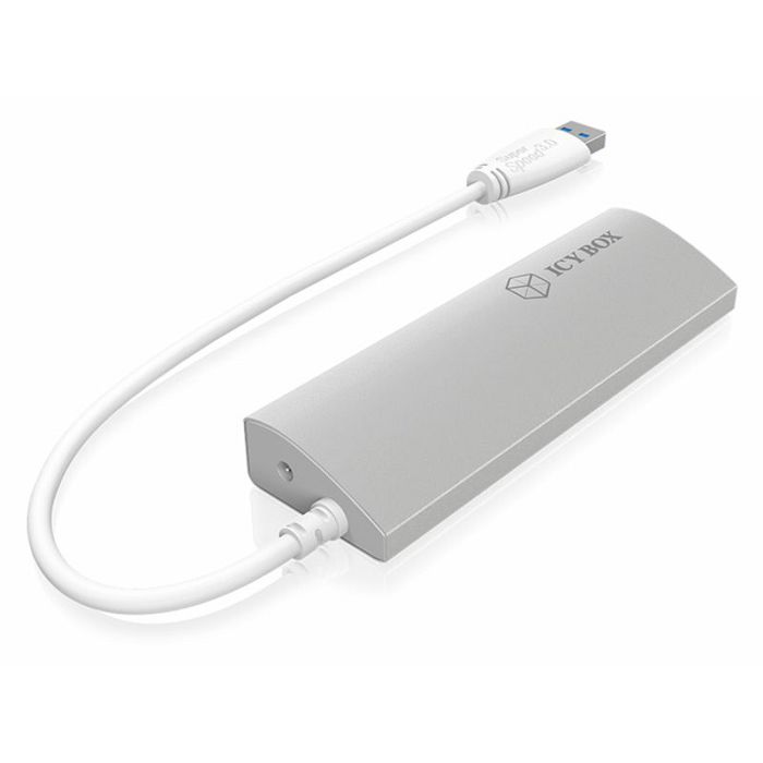 Icybox 4 port USB 3.0 expansion hub, aluminum