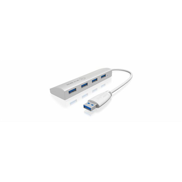 Icybox 4 port USB 3.0 expansion hub, aluminum