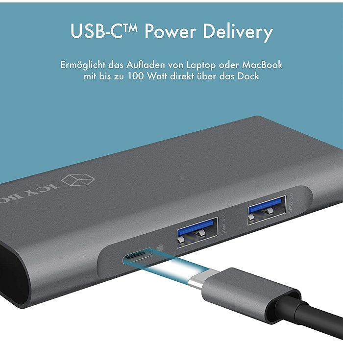 Icybox IB-ADK4026-CPD USB-C docking station with Power Delivery 100W