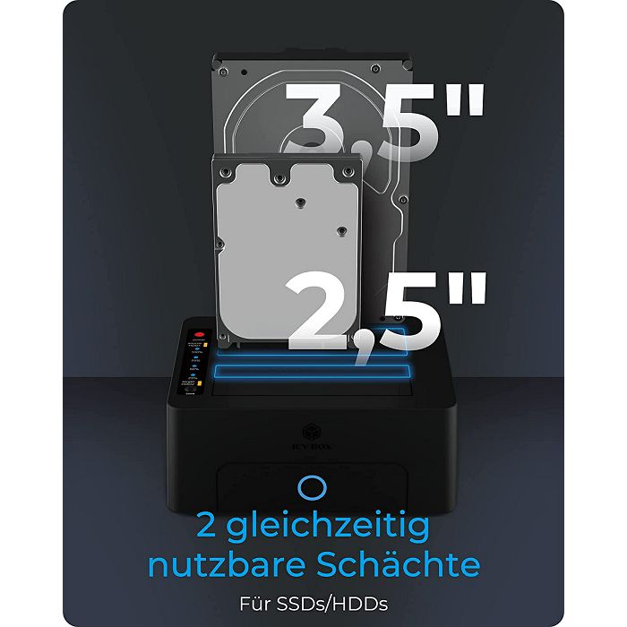 Icybox IB-1232CL-U3 docking &amp; clone station for 2.5" and 3.5" drives