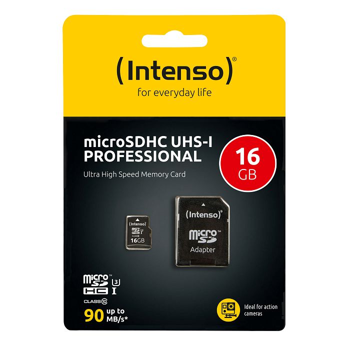 Intenso 16GB microSDXC UHS-I Class 10 Pro 90MB / s memory card