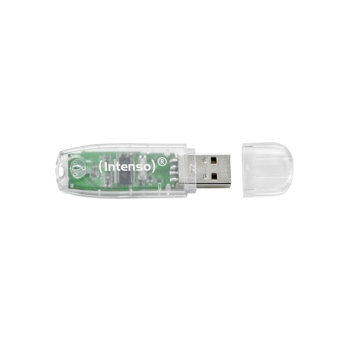 Intenso 32GB Rainbow Line USB 2.0 Memory Stick - Transparent