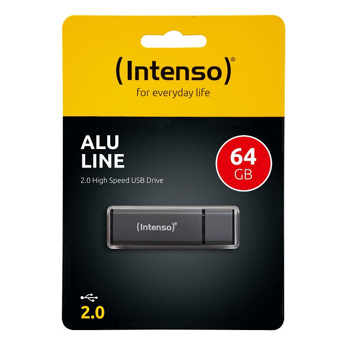Intenso 64GB Alu Line USB 2.0 Memory Stick - Anthracite