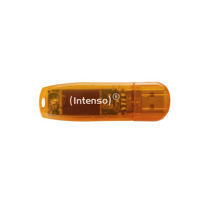 Intenso 64GB Rainbow Line USB 2.0 Memory Stick - Orange