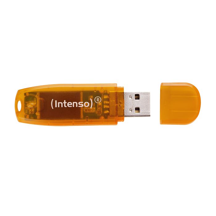 Intenso 64GB Rainbow Line USB 2.0 Memory Stick - Orange