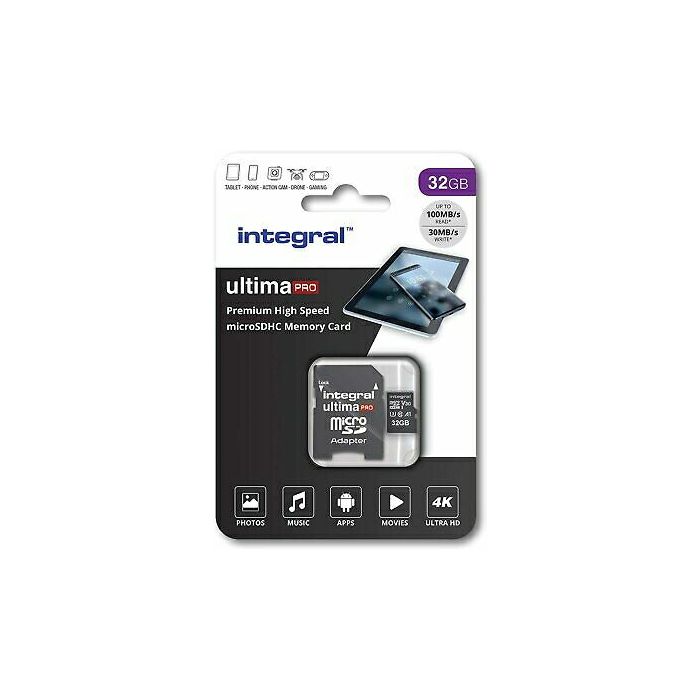 Integral HIGH SPEED MICRO SD CARD MICROSDHC/XC V30 UHS-I U3