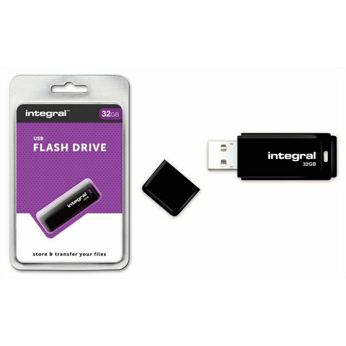 INTEGRAL BLACK 32GB USB2.0 memory stick