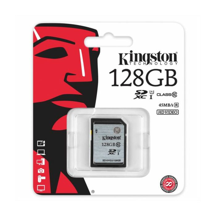 KINGSTON 128GB SDXC CL10 UHS-I 45MB / s MEMORY CARD
